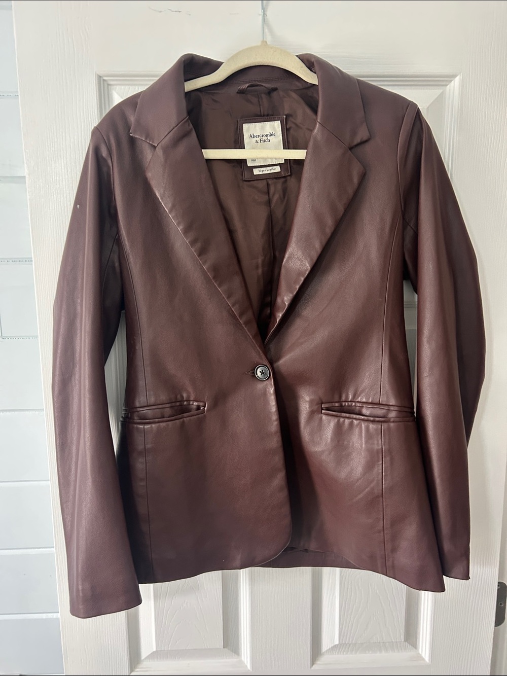 Abercrombie & Fitch Women's Dark Brown Leather Blazer